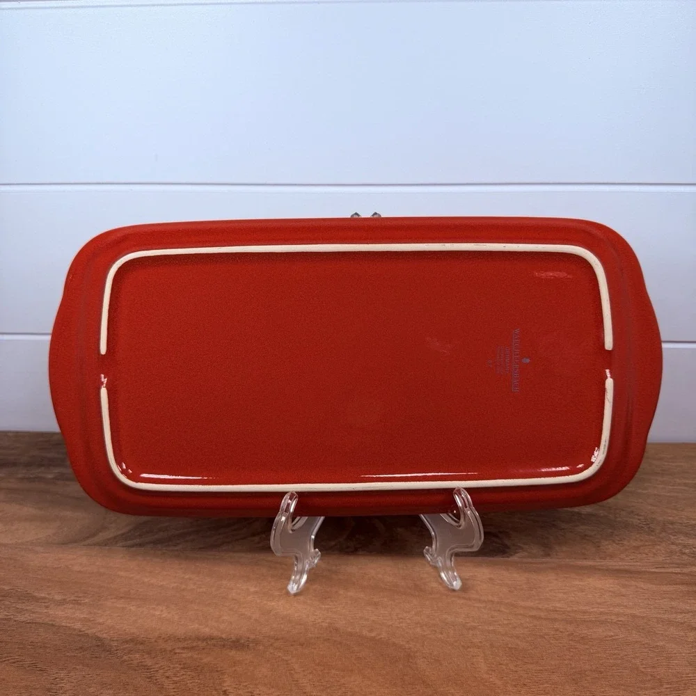 Vintage Waechtersbach Christmas Tree Retangular Red Serving Cookie Tray 13